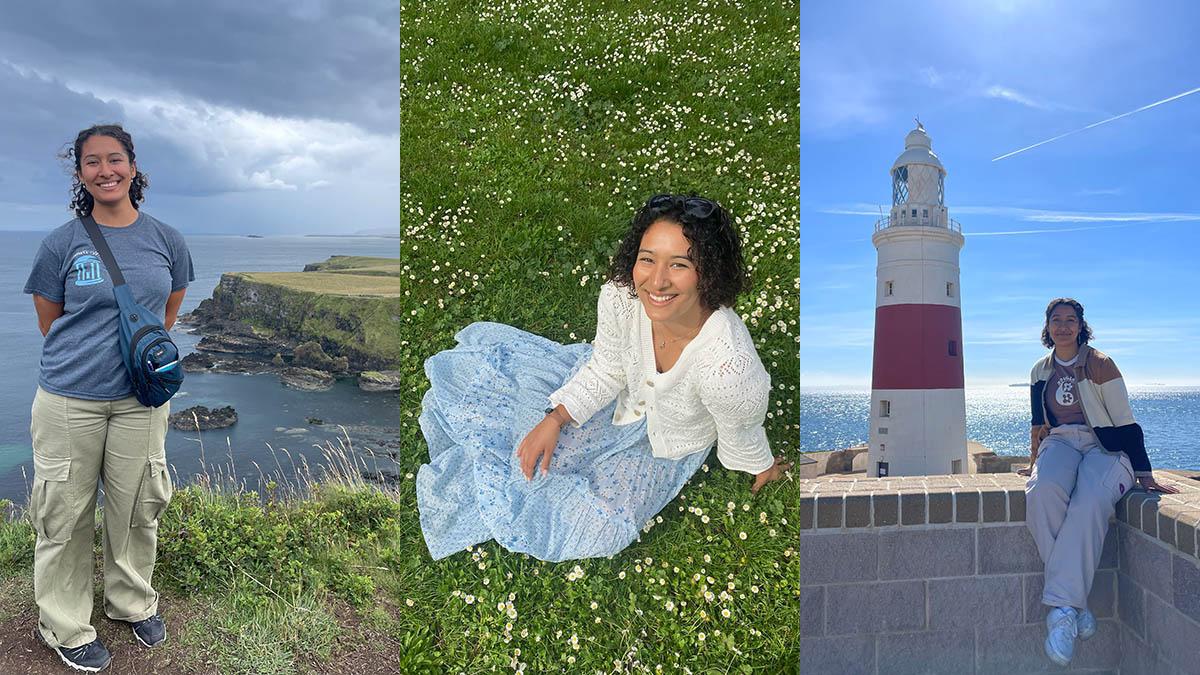 Three different images of Yessenia Estrada-Zerhoudi.